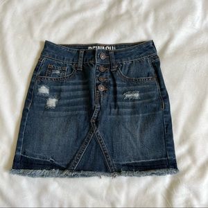 Rewash- distressed denim skirt